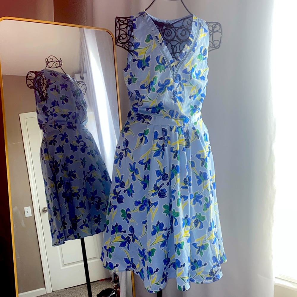 EUC Banana Republic Fit & Flare Retro style Summer Dress (Blue) | Size 2 pockets